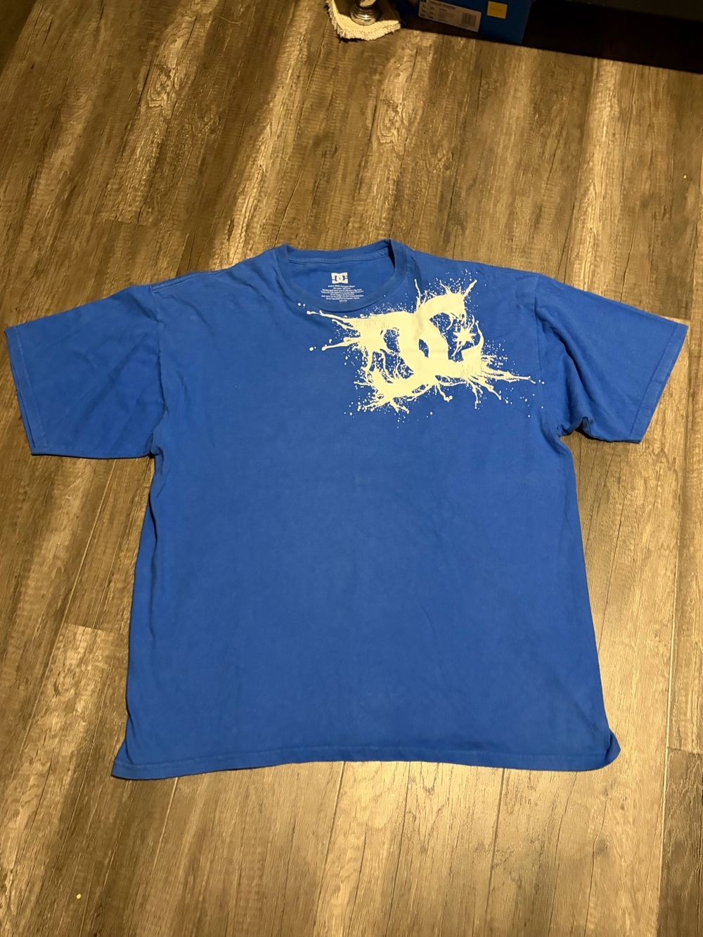 DCShoes DC Blue White T Shirt splatter y2k (XL)